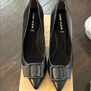 Anne Klein Black Heels with Buckle Detail